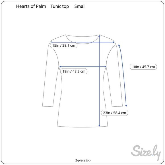Hearts Of Palm Womens Green Black Print Quarter Sleeve Sheer Tunic Top Small - Picture 5 of 8
